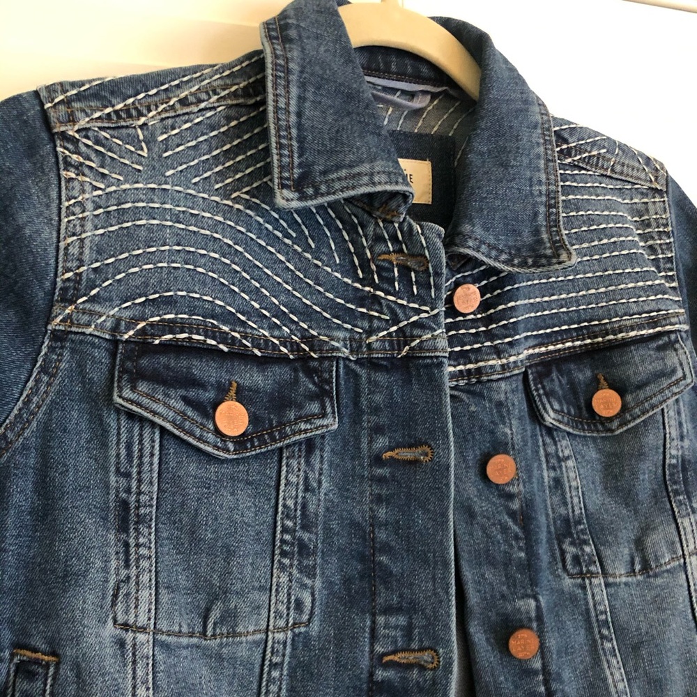 NWOT Marine Layer Embroidered Denim Jacket